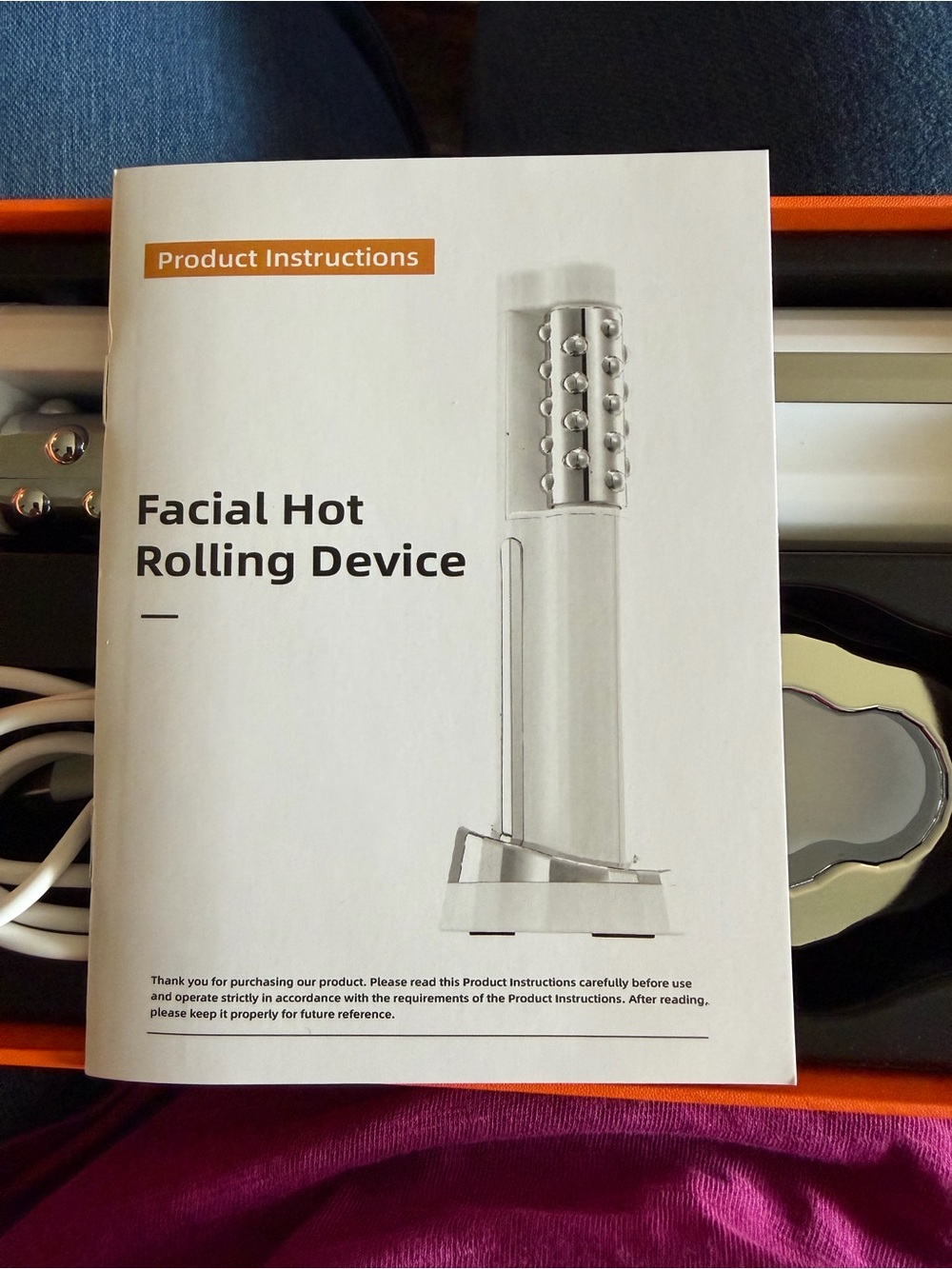 Skin Facial Hot Rolling Device - White